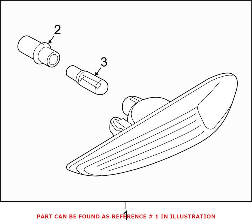 BMW Turnsignal - Front Driver Side Fender (Clear) 63133418447