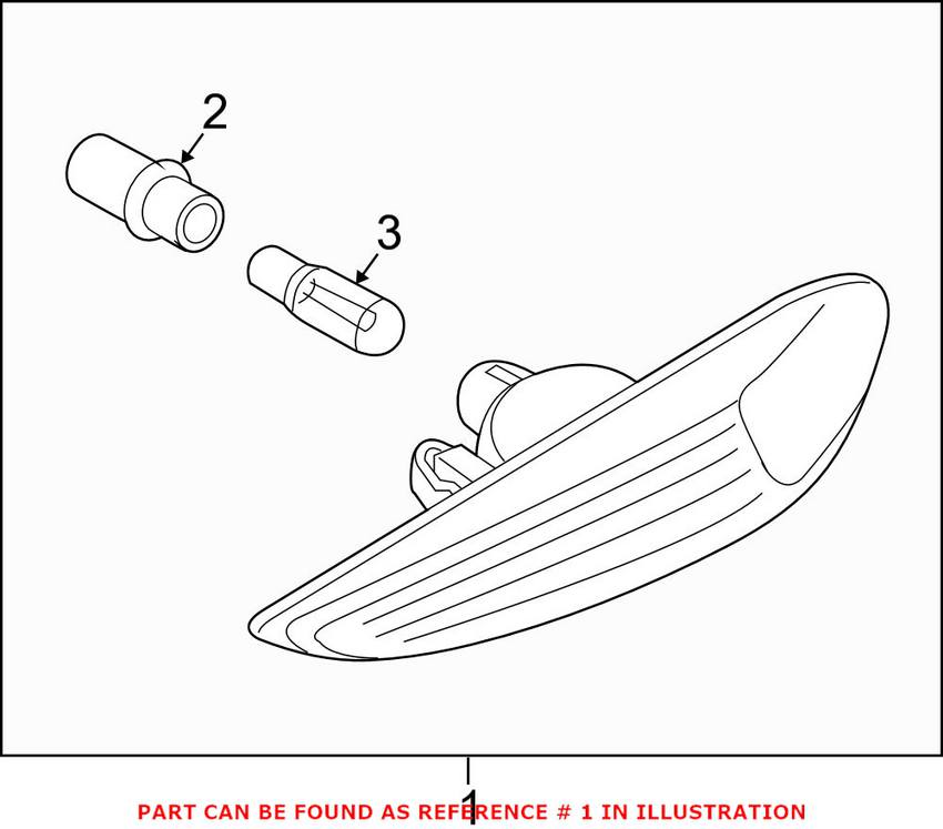 BMW Turnsignal - Front Passenger Side Fender (Clear) 63133418448