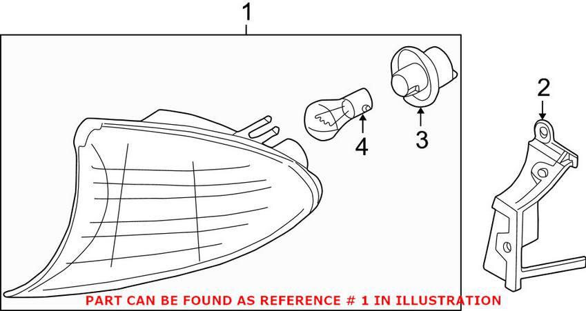 BMW Turnsignal Assembly - Front Driver Side (Titanium) 63136915383