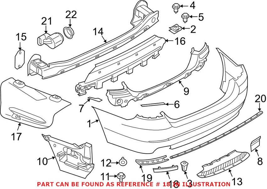 BMW Bumper Reflector - Rear Passenger Side 63147318556