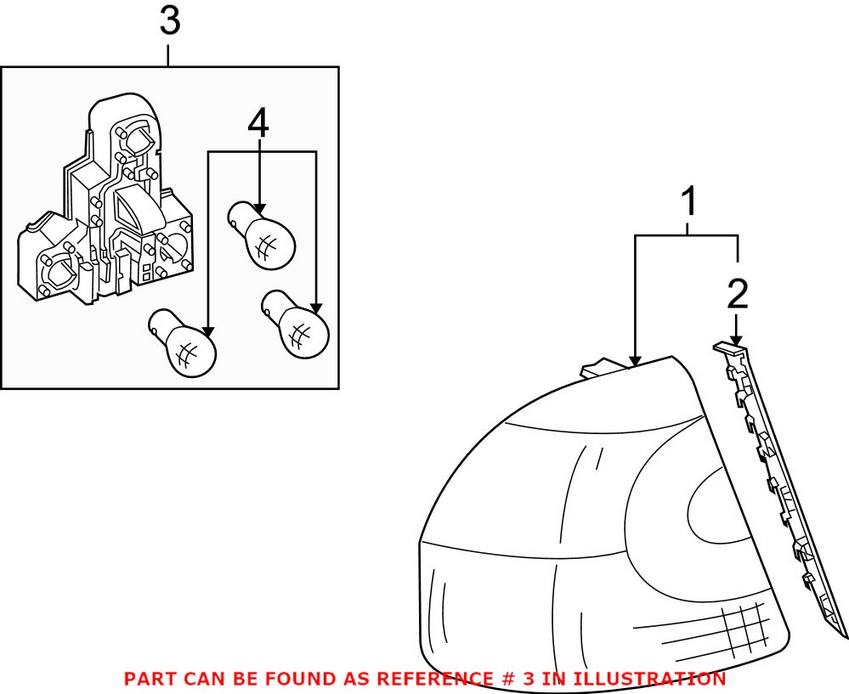 BMW Tail Light Bulb Socket - Passenger Side 63213418440