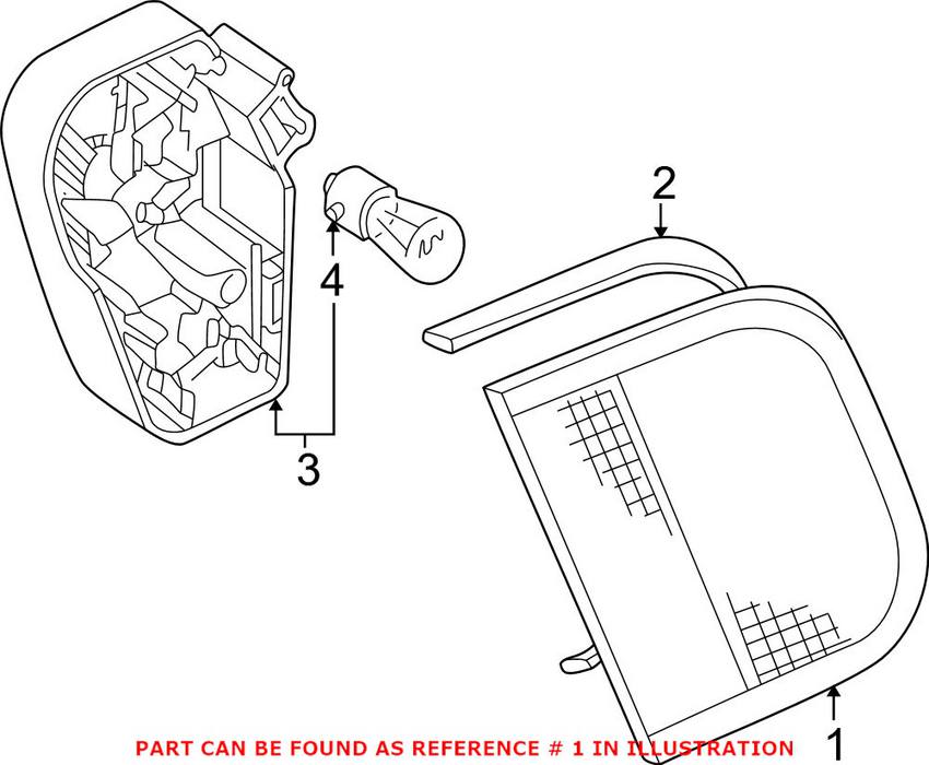 Tail Light Assembly - Passenger Side Inner