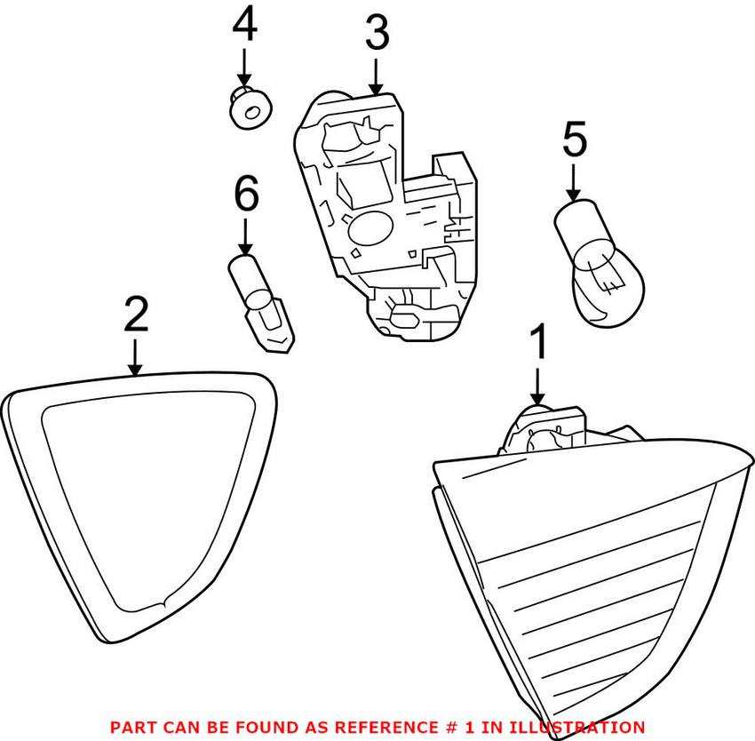 BMW Tail Light Assembly - Driver Side Inner 63216937459