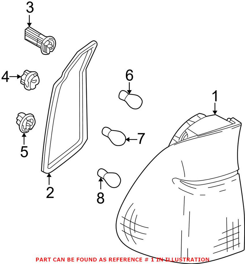 Tail Light Assembly - Driver Side (Clear)