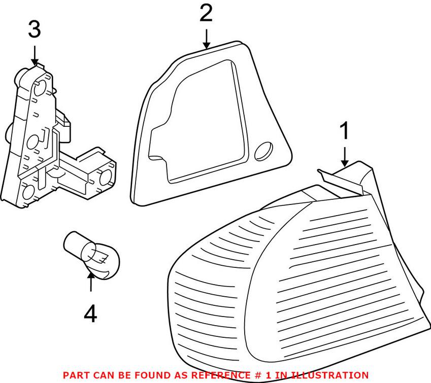 BMW Tail Light Assembly - Driver Side Outer 63217161955