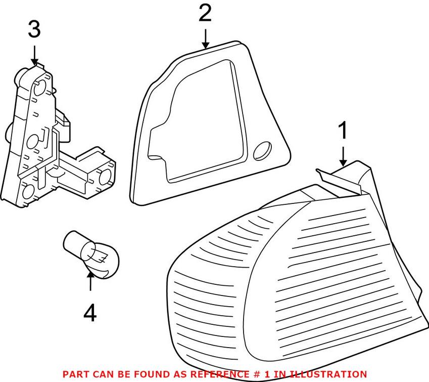 BMW Tail Light Assembly - Passenger Side Outer 63217161956