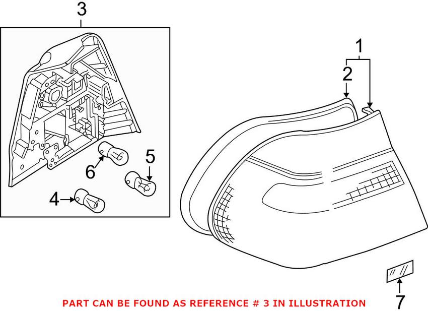 BMW Tail Light Bulb Socket - Driver Side 63217165865