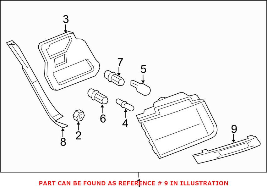 BMW Back Up Light Assembly - Rear Driver Left 63217225243