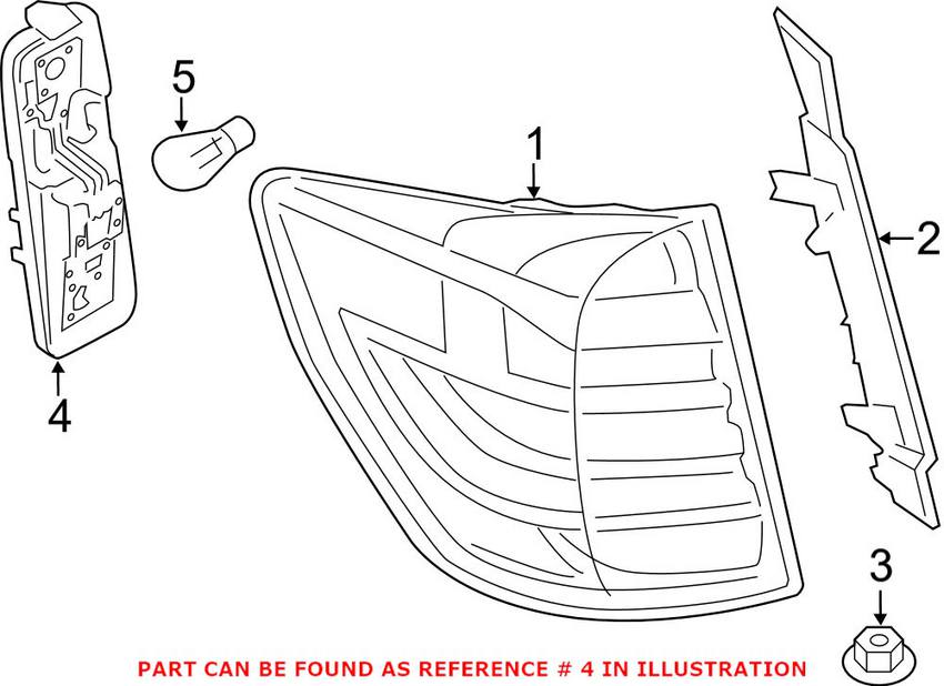 BMW Tail Light Bulb Socket - Outer 63217288198