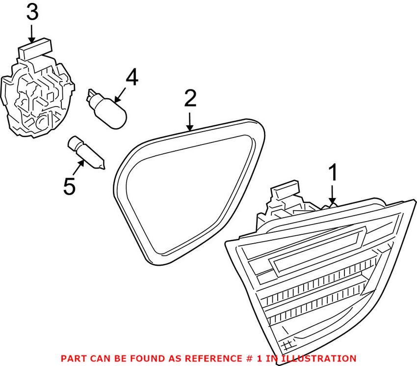 BMW Tail Light Assembly - Driver Side Inner 63217289427