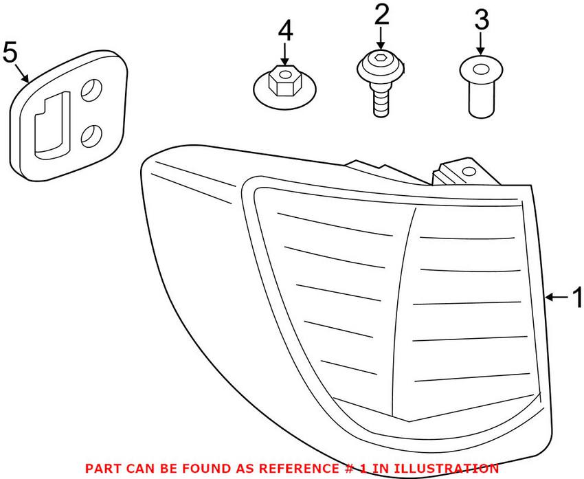 Tail Light Assembly - Passenger Side Outer