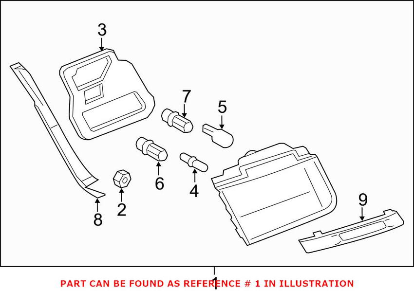 BMW Back Up Light Assembly - Rear Driver Left 63217300271