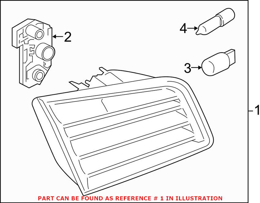 BMW Tail Light Assembly - Passenger Side Inner 63217306164