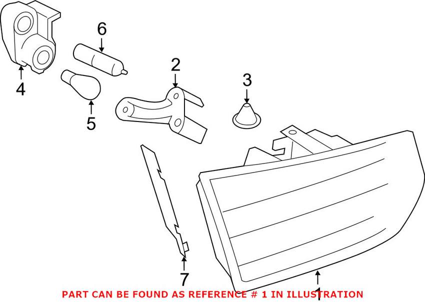 BMW Tail Light Assembly - Passenger Side Inner 63217372794