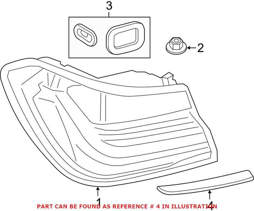 BMW Tail Light Bezel - Rear Passenger Right 63217378076