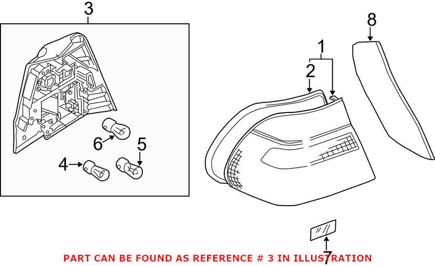 BMW Tail Light Bulb Socket - Driver Side 63218364729