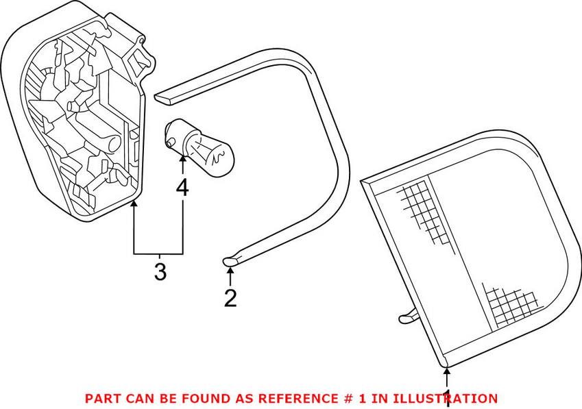 BMW Tail Light Assembly - Passenger Side Inner 63218364924