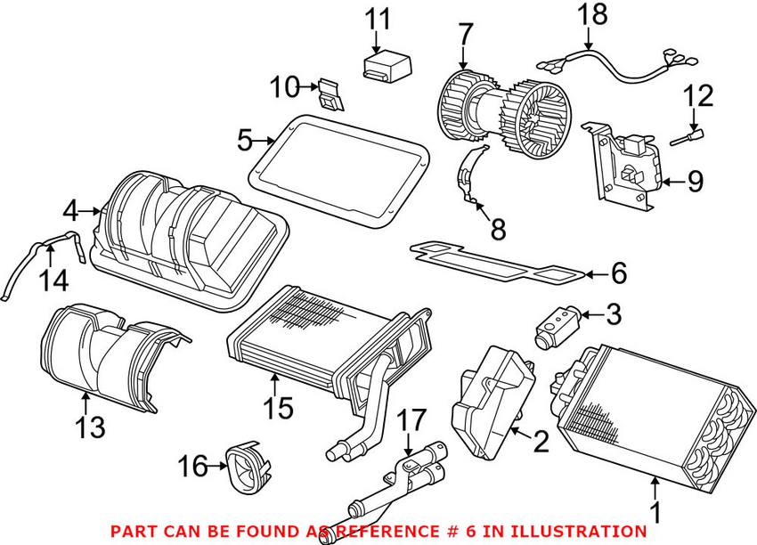 BMW Heater Core Housing Gasket - Upper 64111370937