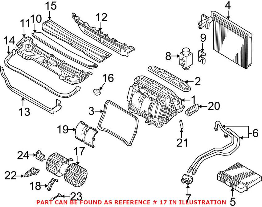 BMW Heater Fan Motor 64113453729