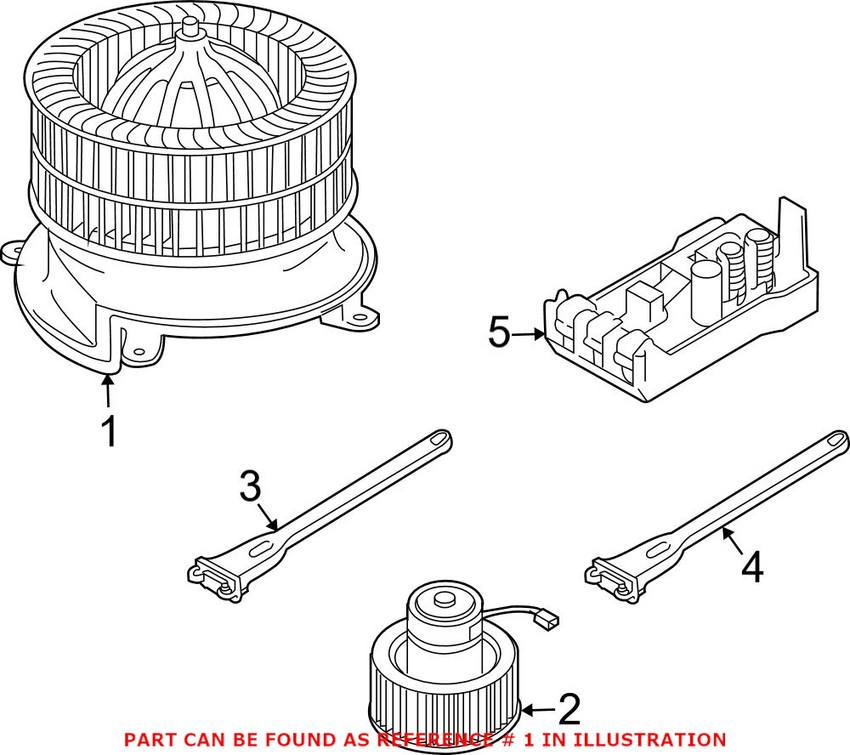 BMW Heater Fan Motor 64116913401