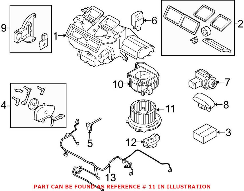 BMW Heater Fan Motor 64119227670