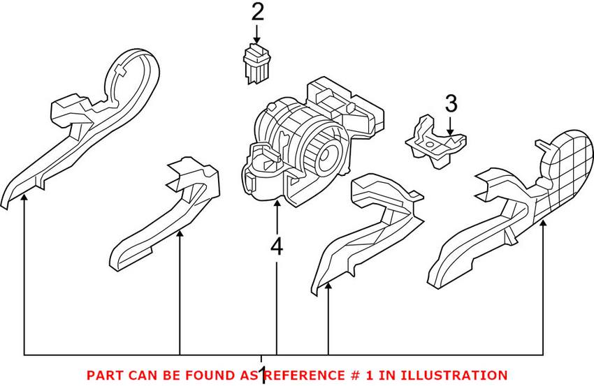 BMW Heater Fan Motor - Center (w/ Housing) 64119272626