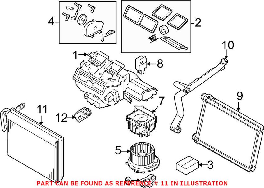 BMW A/C Evaporator Core 64119290888