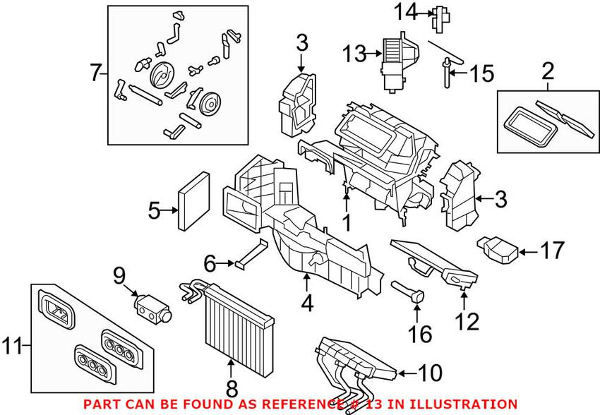 BMW Heater Fan Motor - Front 64119291177