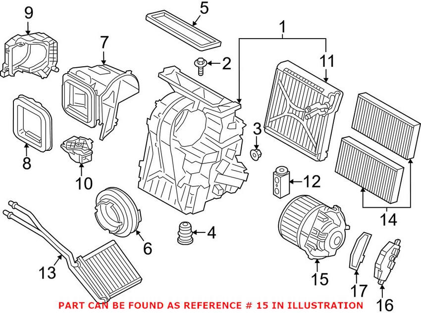 BMW Heater Fan Motor 64119297751