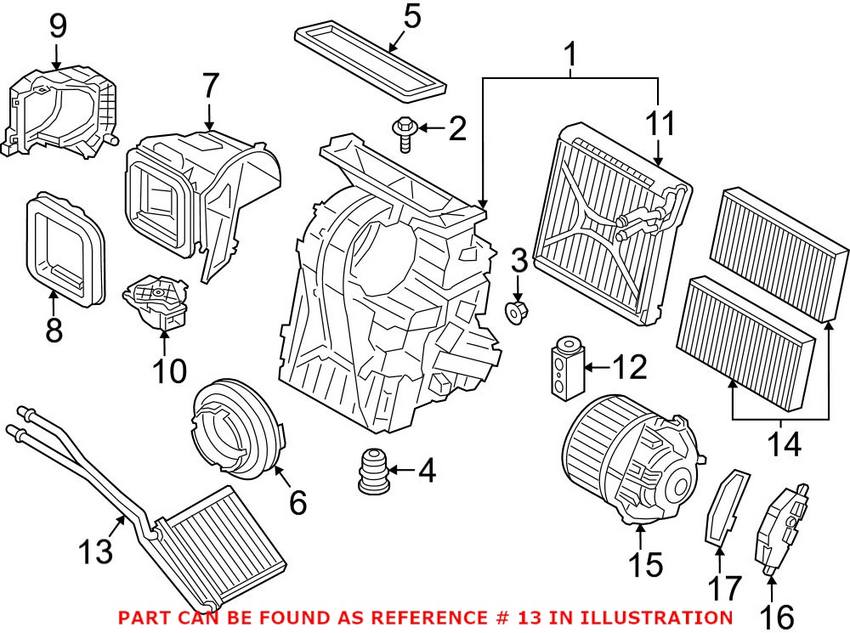 BMW HVAC Heater Core 64119297754