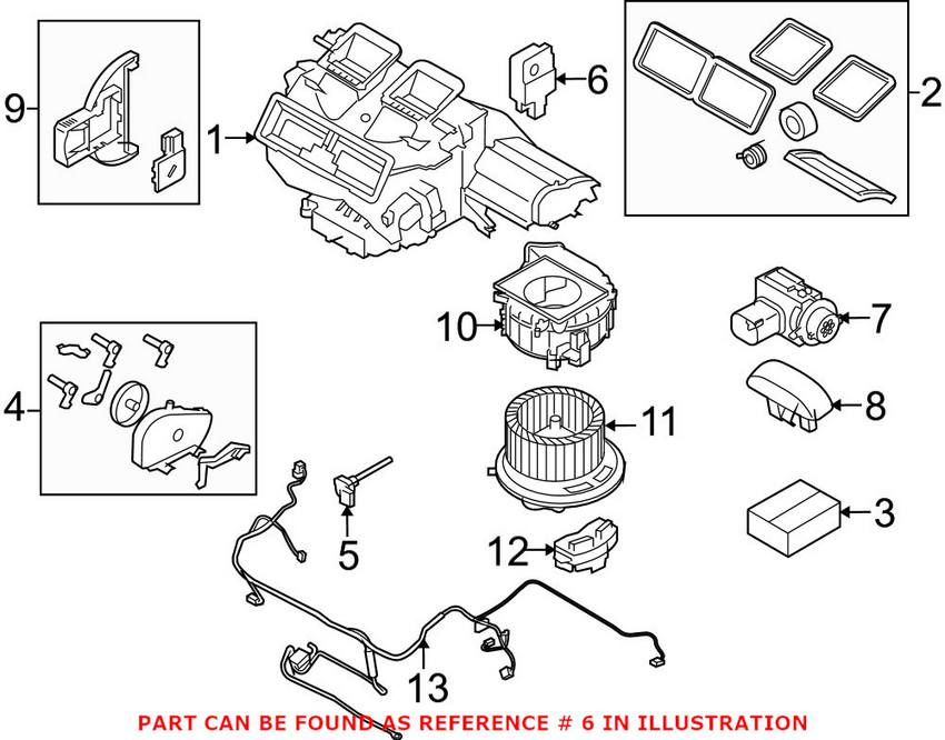 BMW HVAC Air Adjustment Control Motor 64119339246