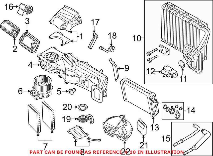 BMW A/C Evaporator Core Genuine BMW 64119361707