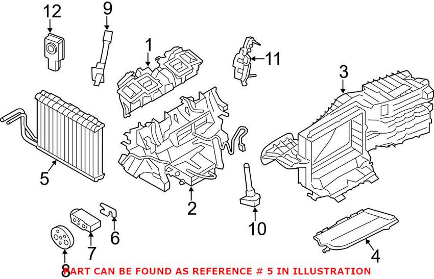 BMW A/C Evaporator Core 64119383678