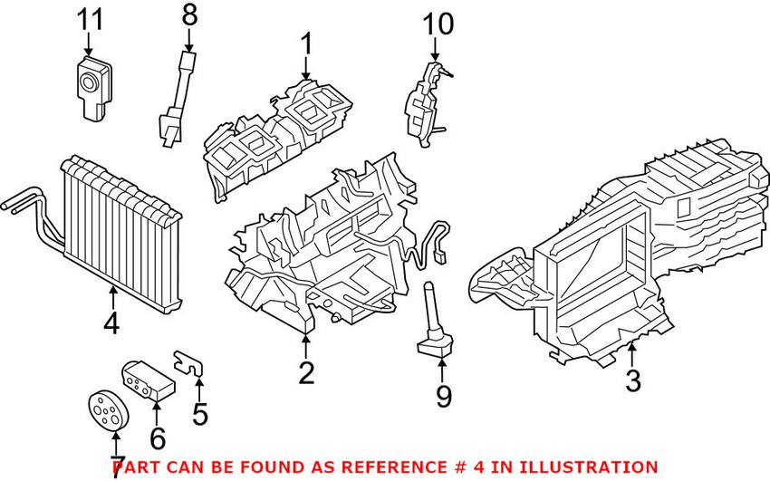 BMW A/C Evaporator Core - Front 64119383679