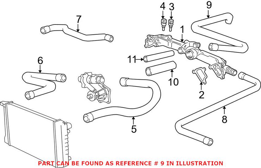 BMW Heater Hose - Outlet 64218390319