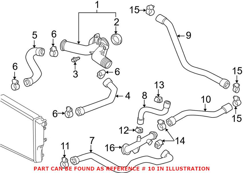 BMW Engine Coolant Hose - Engine To Bypass Valve 64218400295