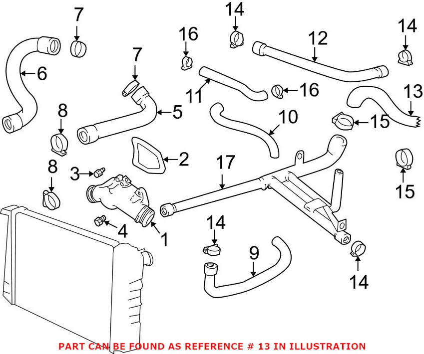 BMW Engine Coolant Hose - Engine To Bypass Valve 64218401808