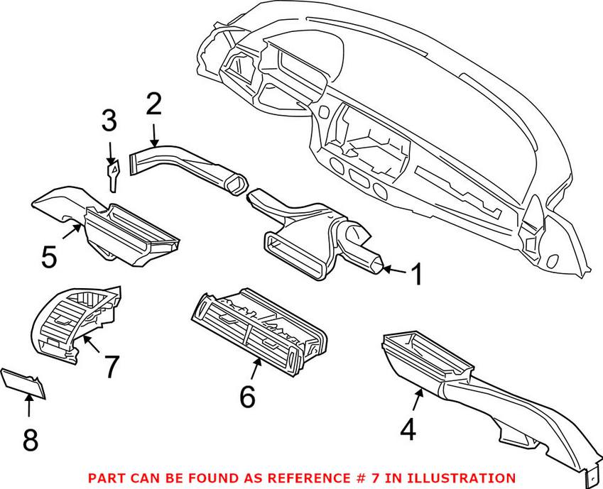 BMW Dashboard Air Vent = Passenger Side 64226945400