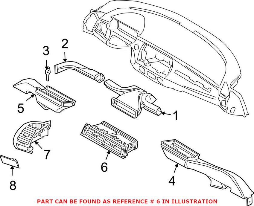 BMW Dashboard Air Vent = Center 64226949158