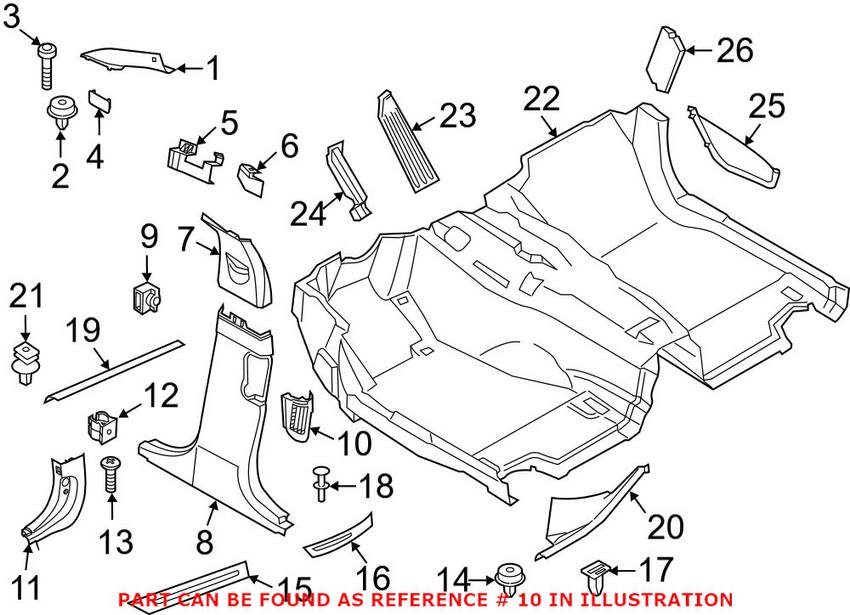 BMW Dashboard Air Vent = Passenger Side 64227211888