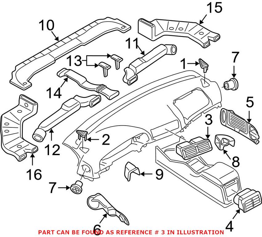 BMW Fresh Air Grille (Center) 64228364021