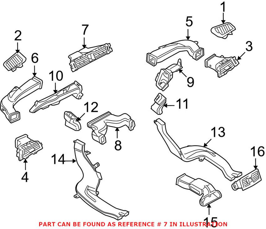 BMW Fresh Air Vent - Center 64229130458