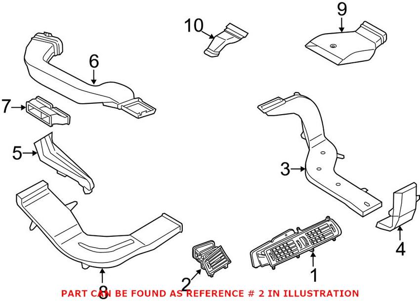 BMW Dashboard Air Vent = Driver Side Outer 64229142582