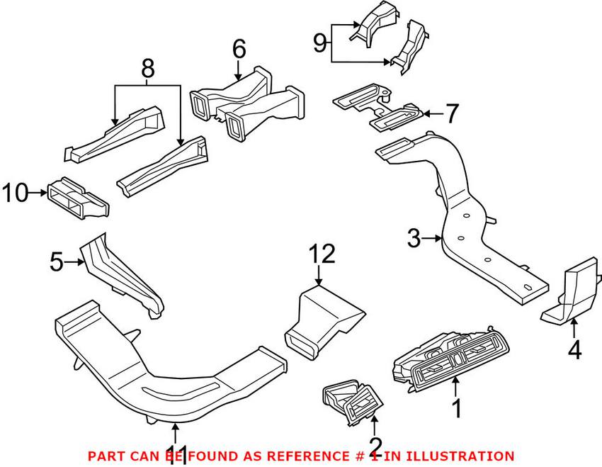 BMW Dashboard Air Vent = Center 64229166885