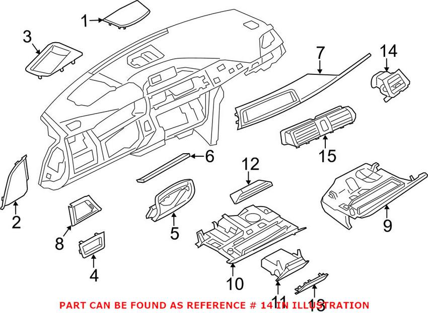 BMW Dashboard Air Vent = Passenger Side 64229218550