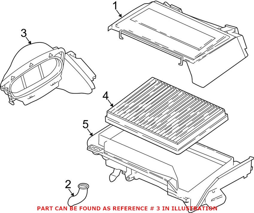 BMW Cabin Air Filter Housing Duct - Passenger Side 64318379620