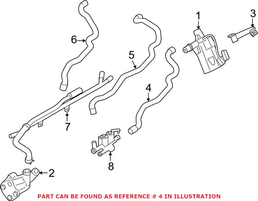 BMW HVAC Heater Hose 64539119168