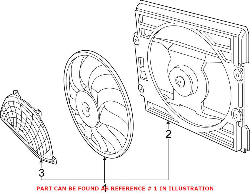 BMW Auxiliary Cooling Fan Assembly 64546921379