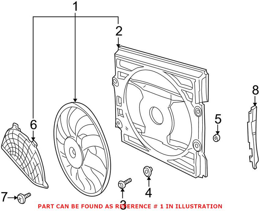 BMW Auxiliary Cooling Fan Assembly 64546921383