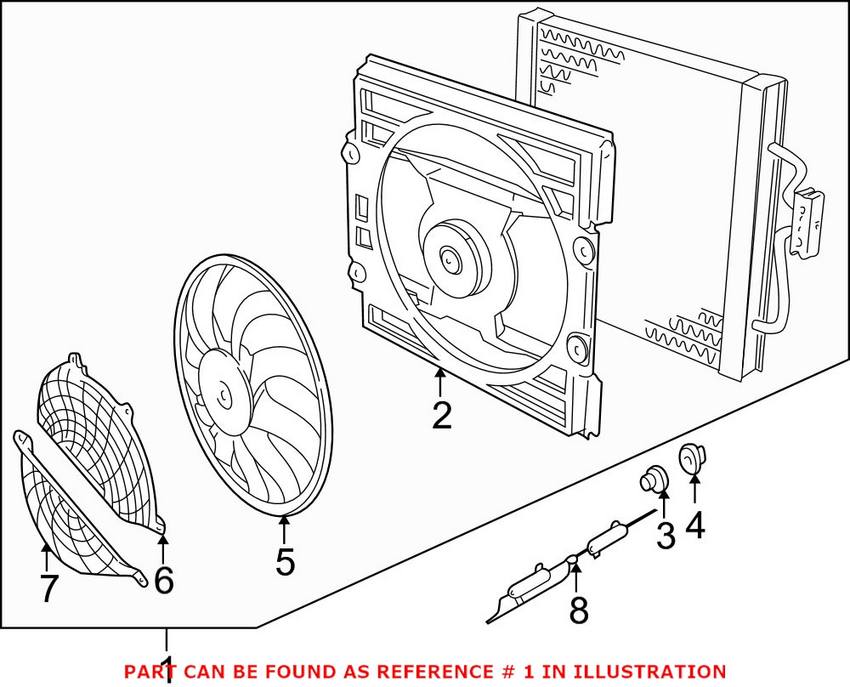 BMW Auxiliary Cooling Fan Assembly 64546921395